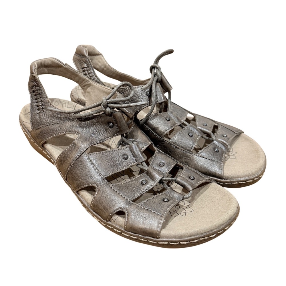 Taos Gilbert Leather Gladiator Sandals Brown Lace Up Comfort Women Sz 9‎ Casual